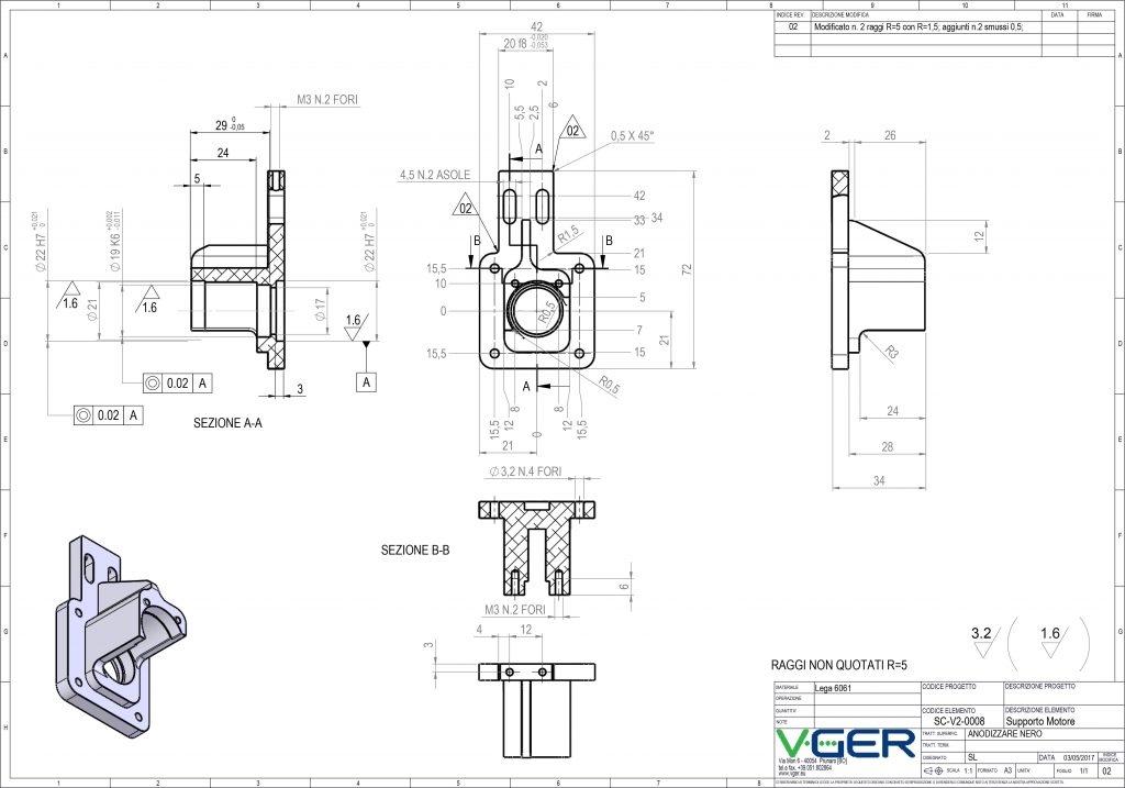 Tolleranze meccaniche e dimensionali di V-GER